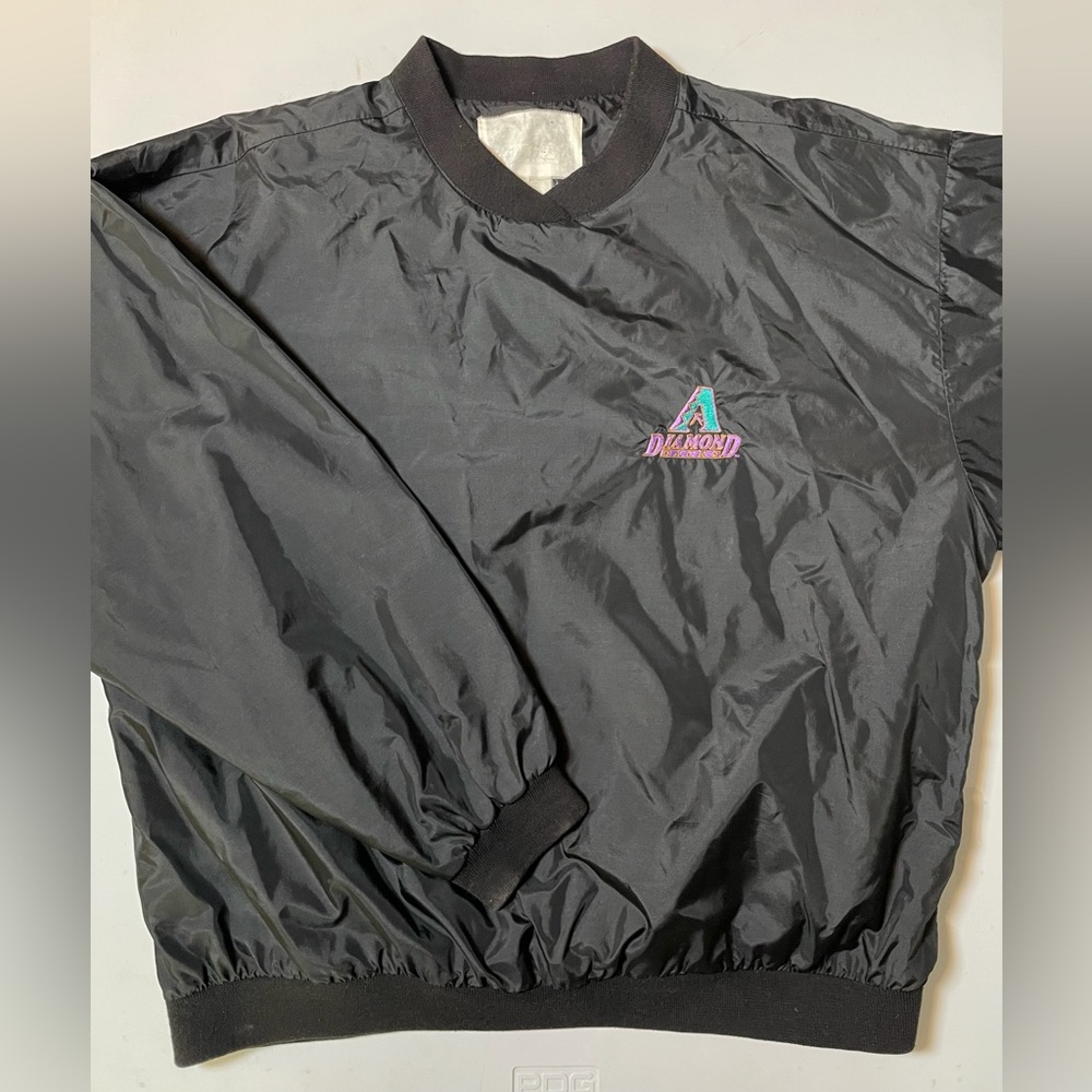 Vintage Arizona Diamondbacks XL Warm Up Jacket Black Long Sleeve Pull Over MLB